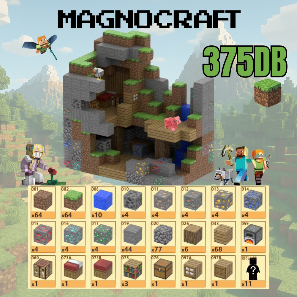 MagnoCraft - mágneses készség fejlesztő építőkockák "TitkosKincsesbarlang "