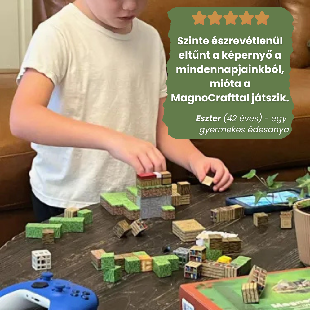 MagnoCraft - 108 db-os mágneses készségfejlesztő készlet ""RelytettTéglaház"