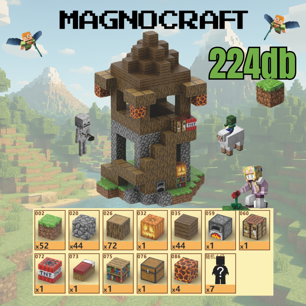 MagnoCraft - mágneses készség fejlesztő építőkockák "ŐrszemErőd"