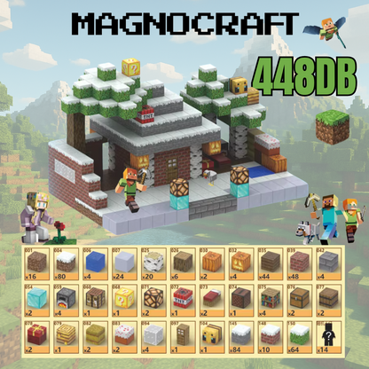 MagnoCraft - mágneses készség fejlesztő építőkockák "Téli Kalandház"