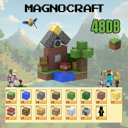 MagnoCraft - mágneses készség fejlesztő építőkockák "Mini Bázis"