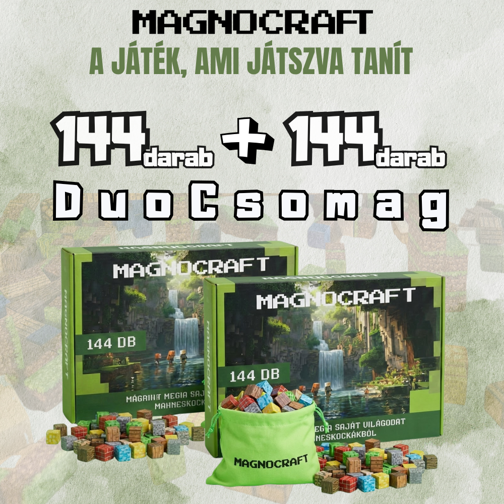 DUO Csomag - mágneses készségfejlesztő épitőkocka készlet