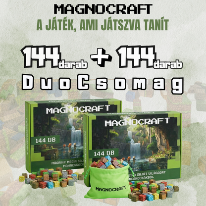 DUO Csomag - mágneses készségfejlesztő épitőkocka készlet
