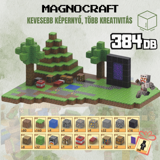 MagnoCraft - 384 db-os mágneses készségfejlesztő készlet  " MisztikusDzsungelPortál"