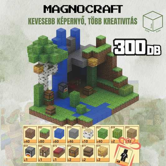 MagnoCraft - 300 db-os mágneses készségfejlesztő készlet  "KalandokVölgye"