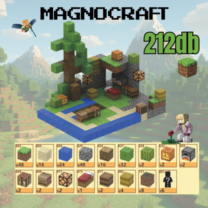 MagnoCraft - mágneses készség fejlesztő építőkockák "ErdeiRejtek"