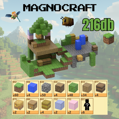 MagnoCraft - mágneses készség fejlesztő építőkockák "RejtettDzsungelház"
