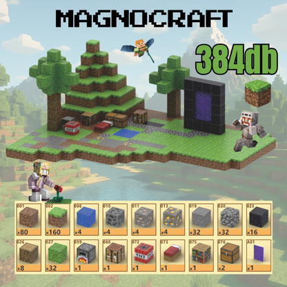 MagnoCraft - mágneses készség fejlesztő építőkockák " MisztikusDzsungelPortál"