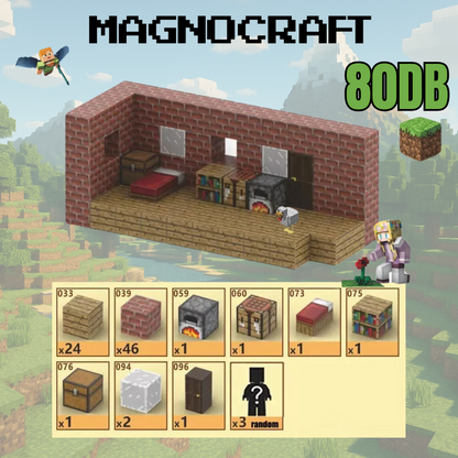 MagnoCraft - mágneses készség fejlesztő építőkockák "kunyhók"