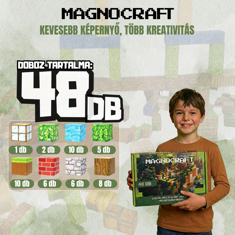 MagnoCraft - mágneses készségfejlesztő épitőkockák