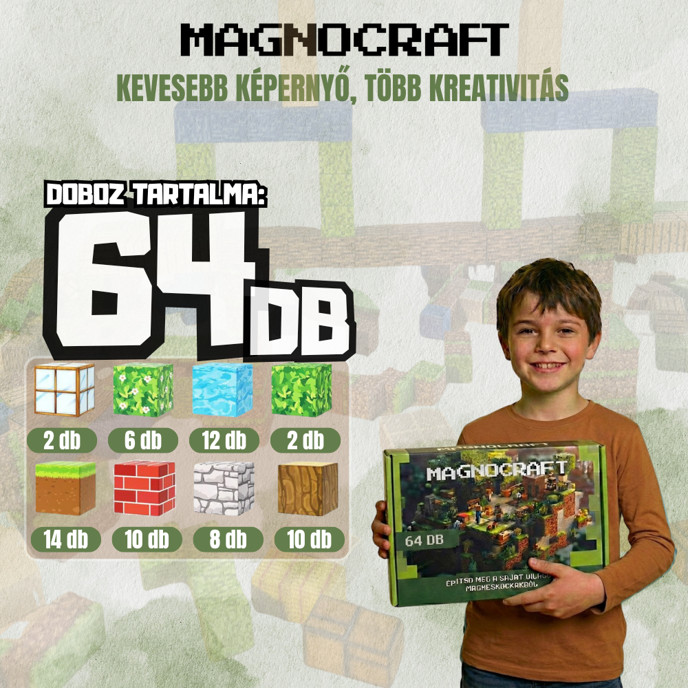 MagnoCraft - mágneses készségfejlesztő épitőkockák