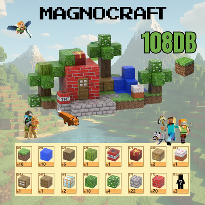 MagnoCraft - mágneses készség fejlesztő építőkockák "RelytettTéglaház"
