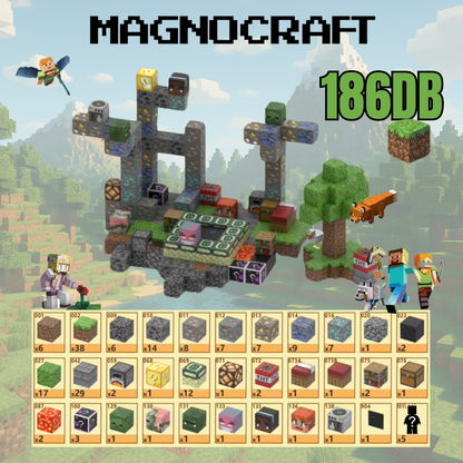 MagnoCraft - mágneses készség fejlesztő építőkockák "Elfeledett Erőd"