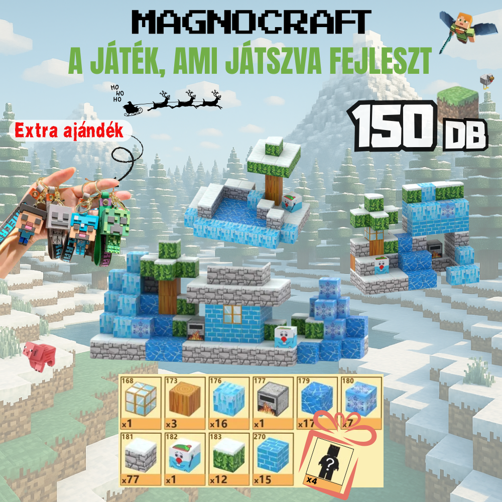 MagnoCraft - mágneses készség fejlesztő építőkockák "Fagyott Bázis"