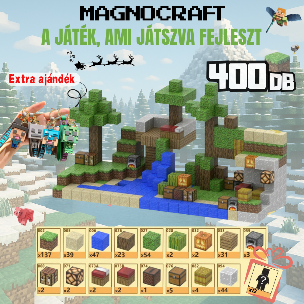 MagnoCraft - mágneses készség fejlesztő építőkockák "Folyami Kalandpark"