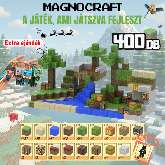 MagnoCraft - mágneses készség fejlesztő építőkockák "Folyami Kalandpark"