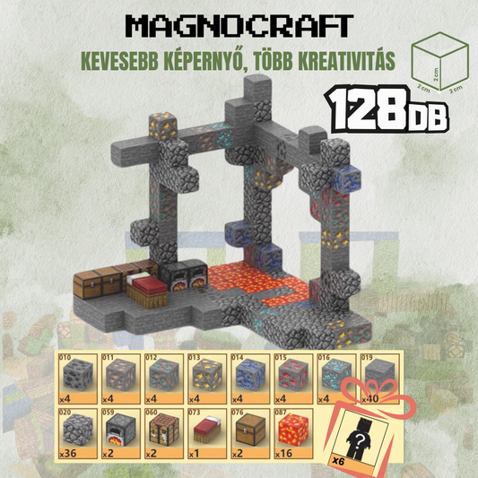 MagnoCraft - 128db-os mágneses készségfejlesztő készlet  "BÁNYA"