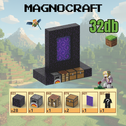 MagnoCraft - mágneses készség fejlesztő építőkockák "Portálok"