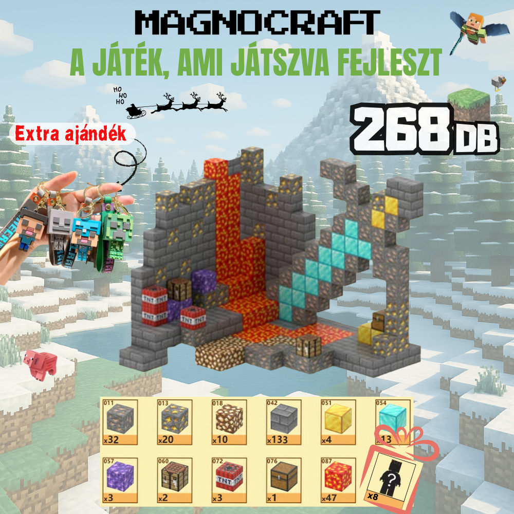 MagnoCraft - mágneses készség fejlesztő építőkockák "Óriások Titkos Kardja"