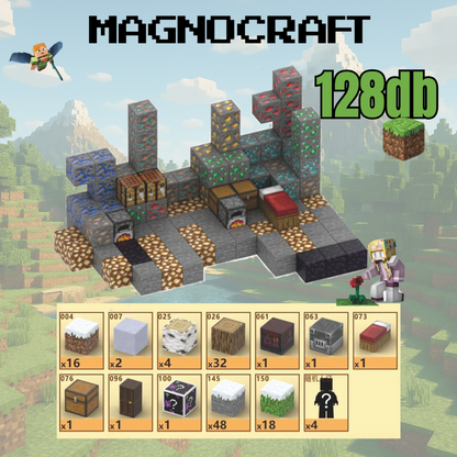 MagnoCraft - mágneses készség fejlesztő építőkockák "BányászKaland"