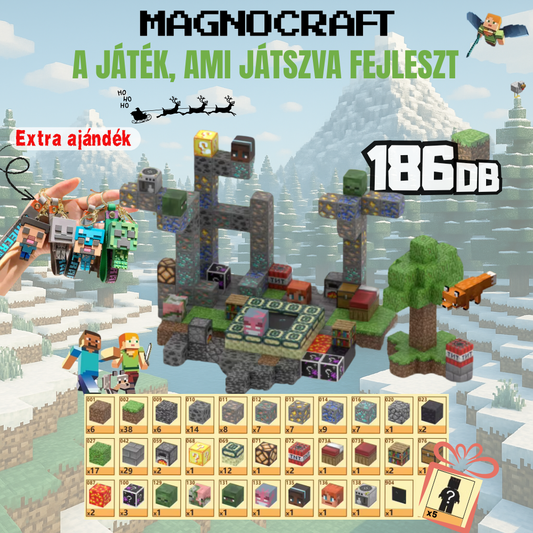 MagnoCraft - mágneses készség fejlesztő építőkockák "Elfeledett Erőd"