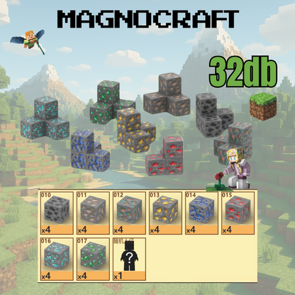 MagnoCraft - mágneses készség fejlesztő építőkockák "BányászKincsek"