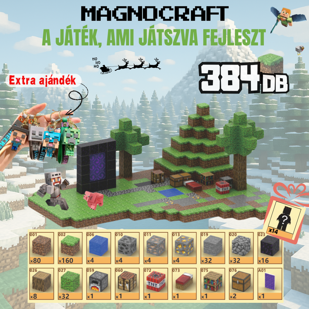 MagnoCraft - mágneses készség fejlesztő építőkockák " MisztikusDzsungelPortál"