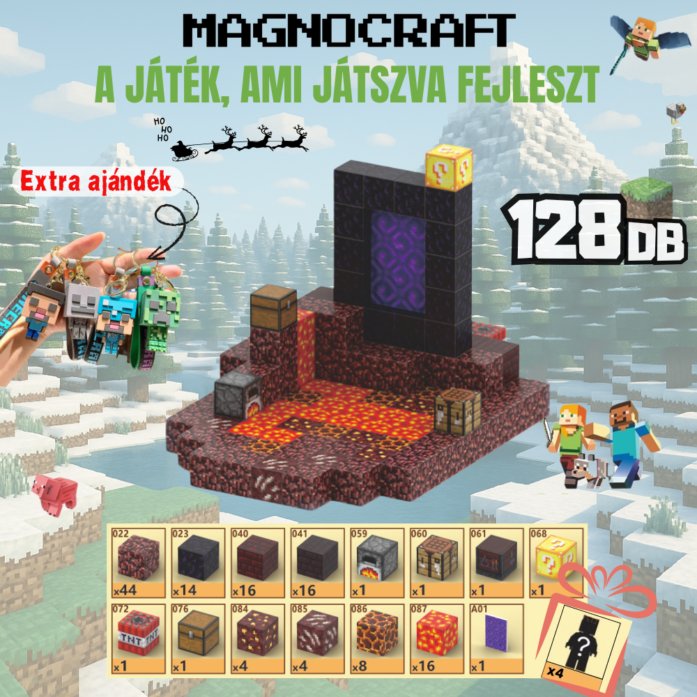 MagnoCraft - mágneses készség fejlesztő építőkockák "NagyDimenziókapu"