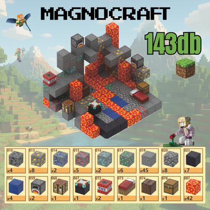 MagnoCraft - mágneses készség fejlesztő építőkockák "PokoliBányászkaland"