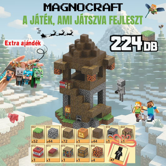 MagnoCraft - mágneses készség fejlesztő építőkockák "ŐrszemErőd"