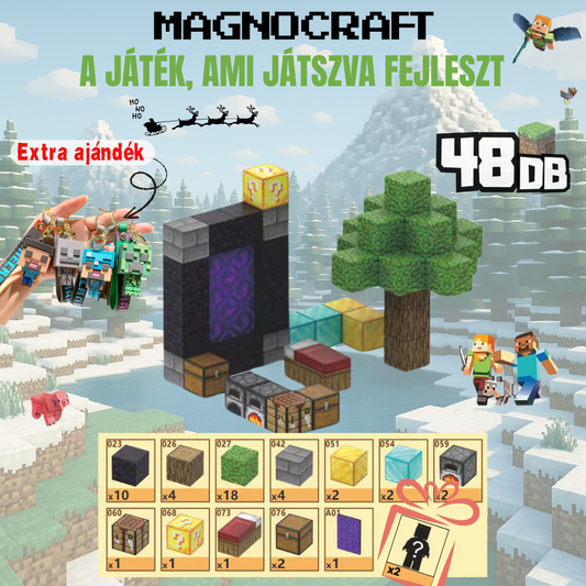 MagnoCraft - mágneses készség fejlesztő építőkockák "RejtélyesPortál"