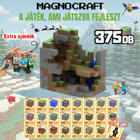 MagnoCraft - mágneses készség fejlesztő építőkockák "TitkosKincsesbarlang "
